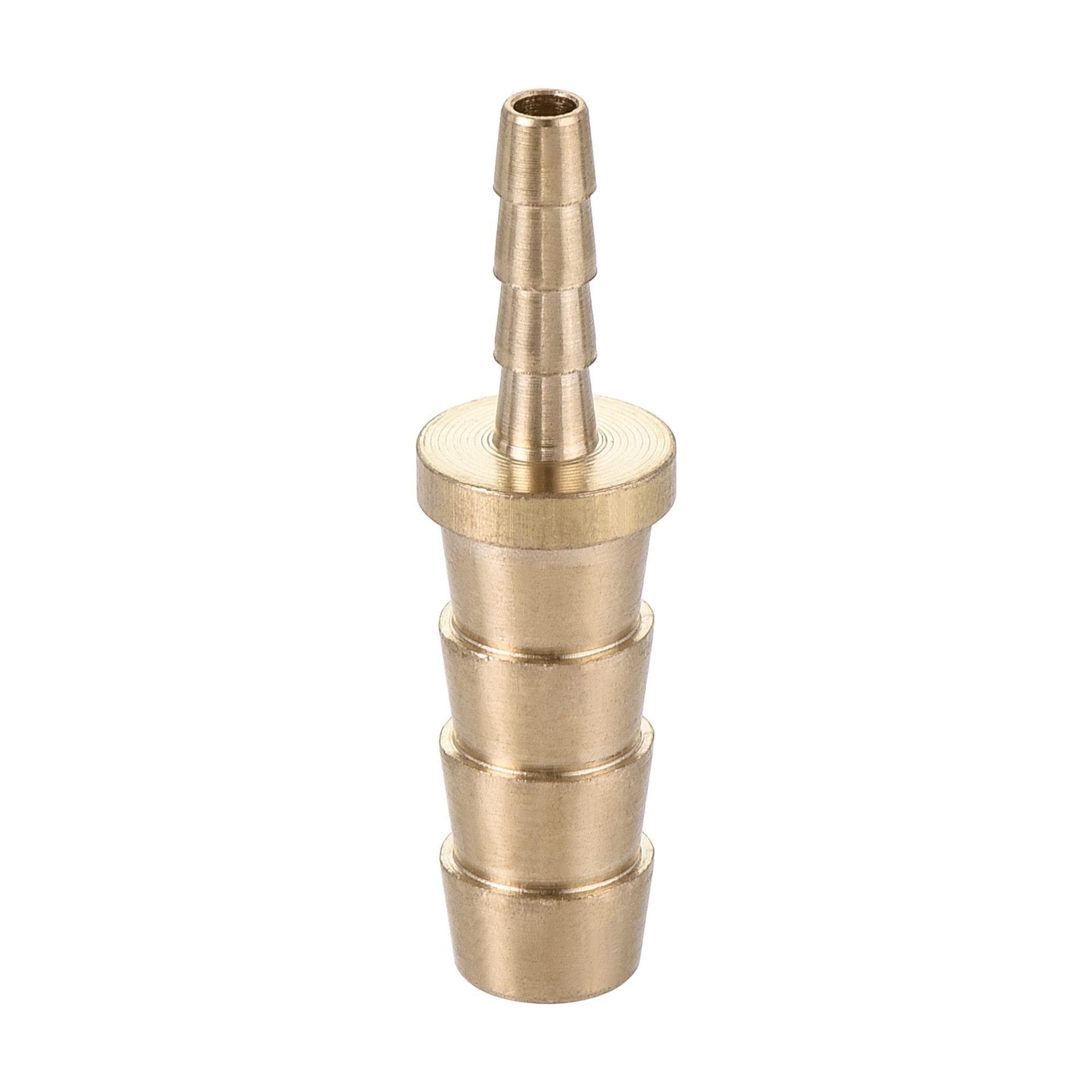 sourcing map Hose Barb Fitting, 1/4 to 1/8 Inch Brass Hollow Straight Quick Connector for Water Fuel Air Oil Gas