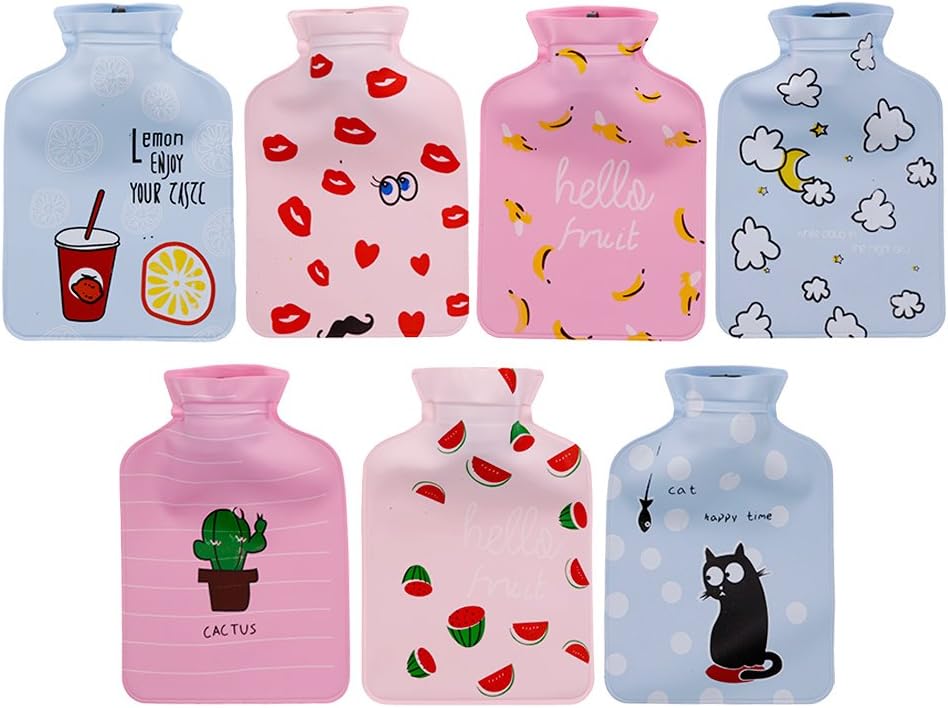 Niceyo 1PCS PVC Hot Water Bag Bottle Lovely Press-proof Safe Warmer Christmas Gift Random Color
