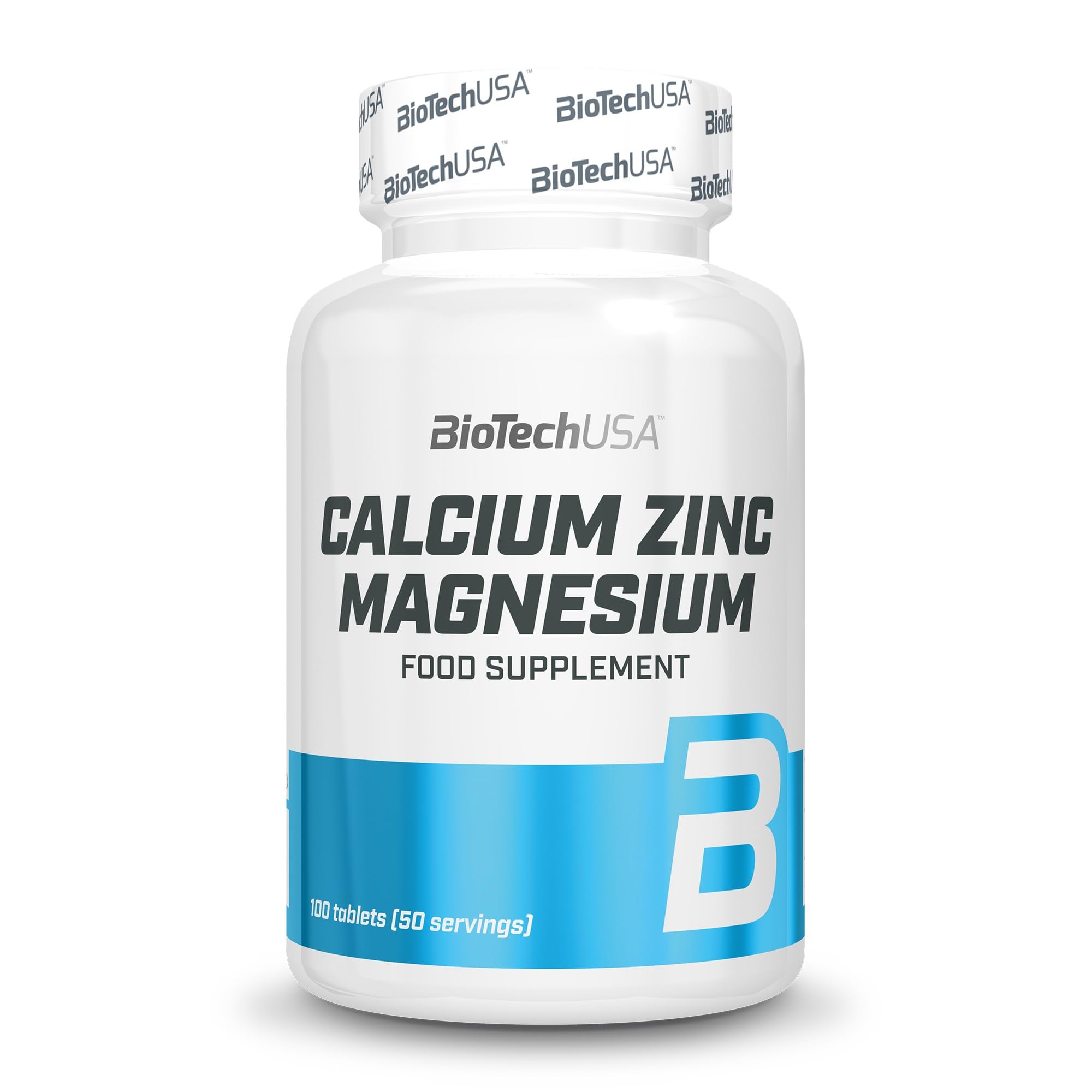 BioTechUSA Calcium Zinc Magnesium | Essential Mineral Complex for Bone, Muscle & Immune Health | Easy-to-Take | Supports Energy & Stress Management, 100 Tablets