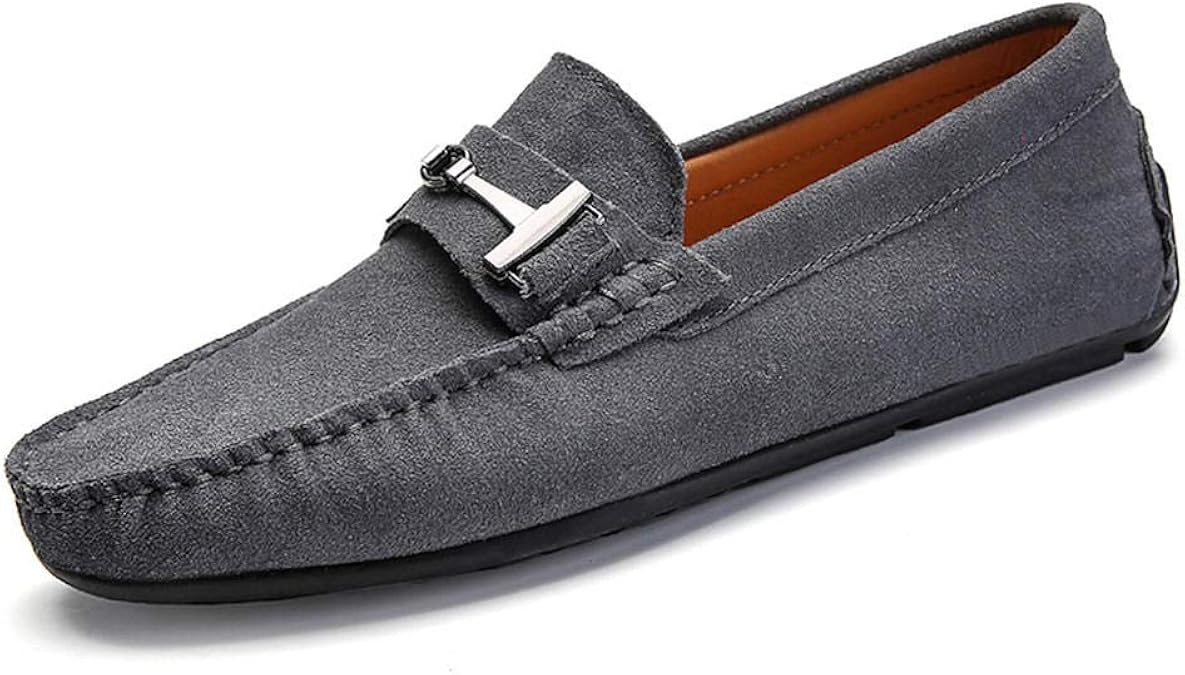 Mocasines Hombre Cuero de Gamuza Loafers Zapatos de Conducción