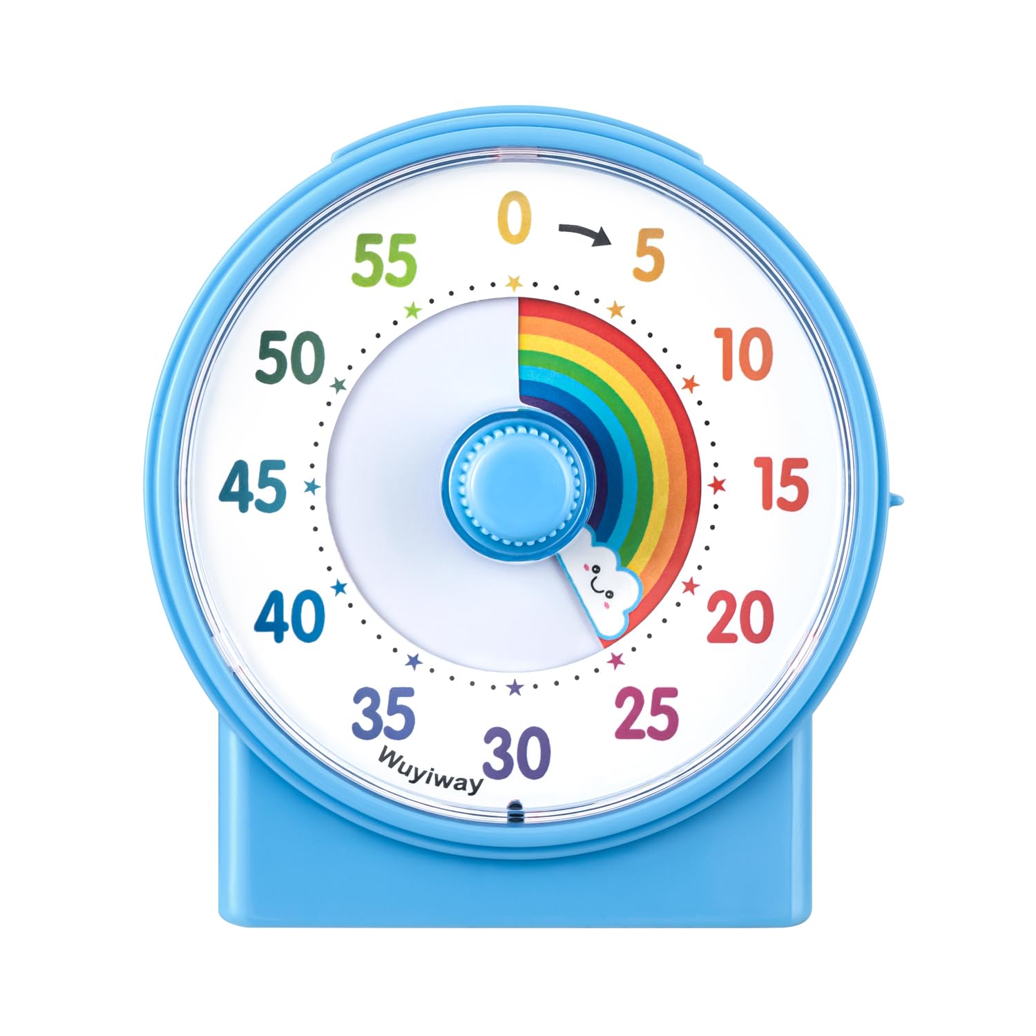 Photo 1 of Wuyiway Visual Timer for Kids and Adults, Rainbow Disk 60 Minute Countdown Timer with Pause Function, Silent Time Management Tool, Analog Timer for Classroom, Home, Office (Blue Rainbow)