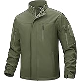 TACVASEN Men's Tactical Softshell Jacket Fleece Lined Water Resistant Windbreaker Military Lightweight Coat for Hiking