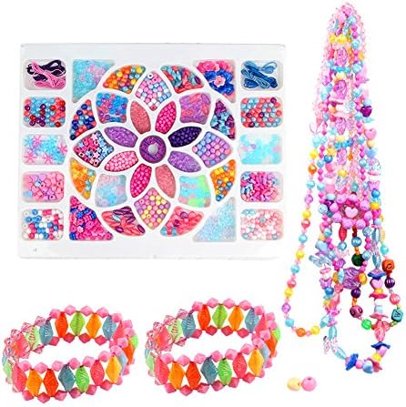 Fun Bracelet Maker | Complete Adorable Colorful Bracelet Bead Set with 1200 Bead and 8 Strings for Children Adult Hand Eye Coordination Patience Educative Game| Durable Non-Toxic Polystyrene | 1375