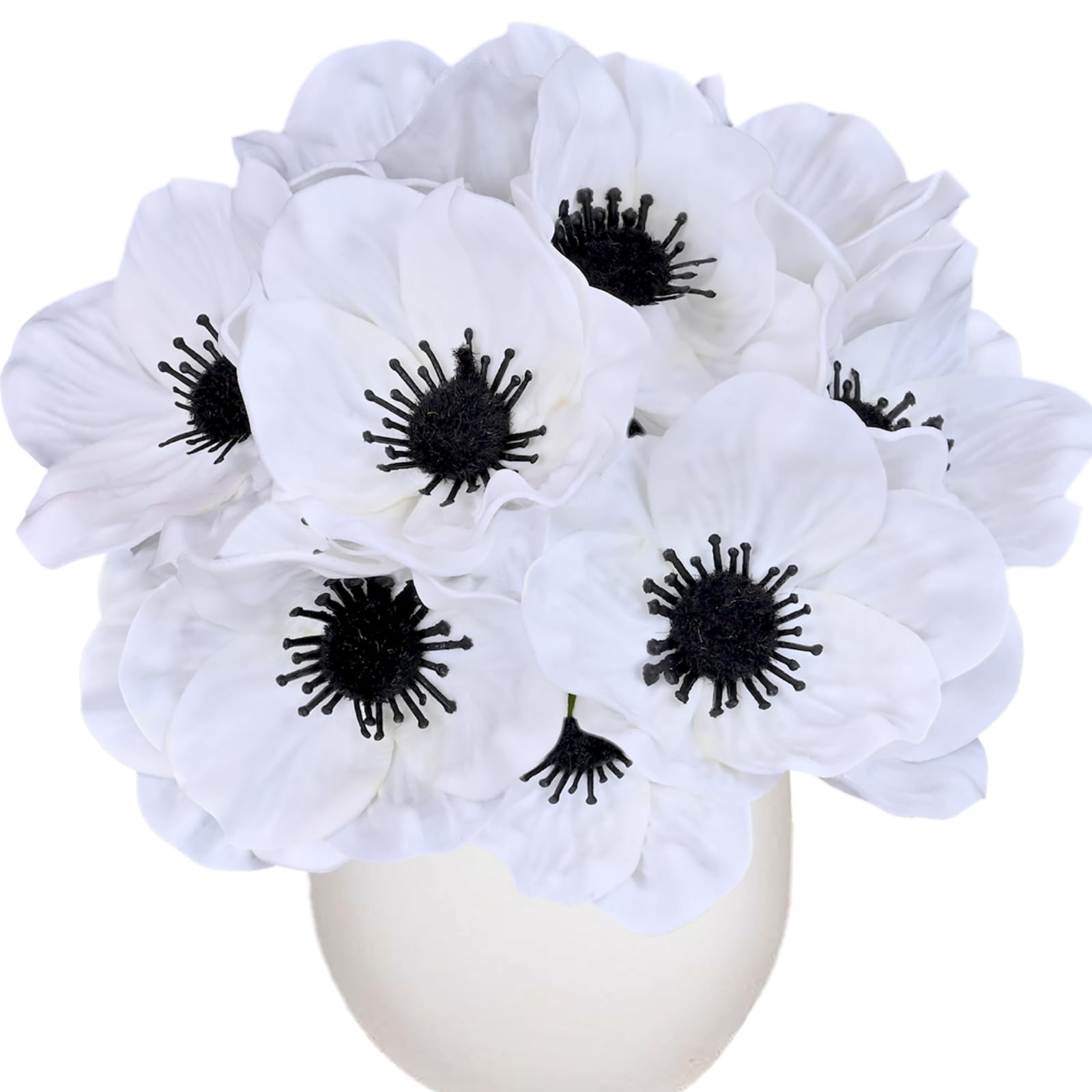 Photo 1 of 10Pcs White Poppy Artificial Flowers 11" Real Touch No Fade PU Fake Flowers for Valentine's Day Gifts Wedding Centerpieces Bridal Bouquets Home Decor Vase DIY Arrangements Memorial/Veterans Day