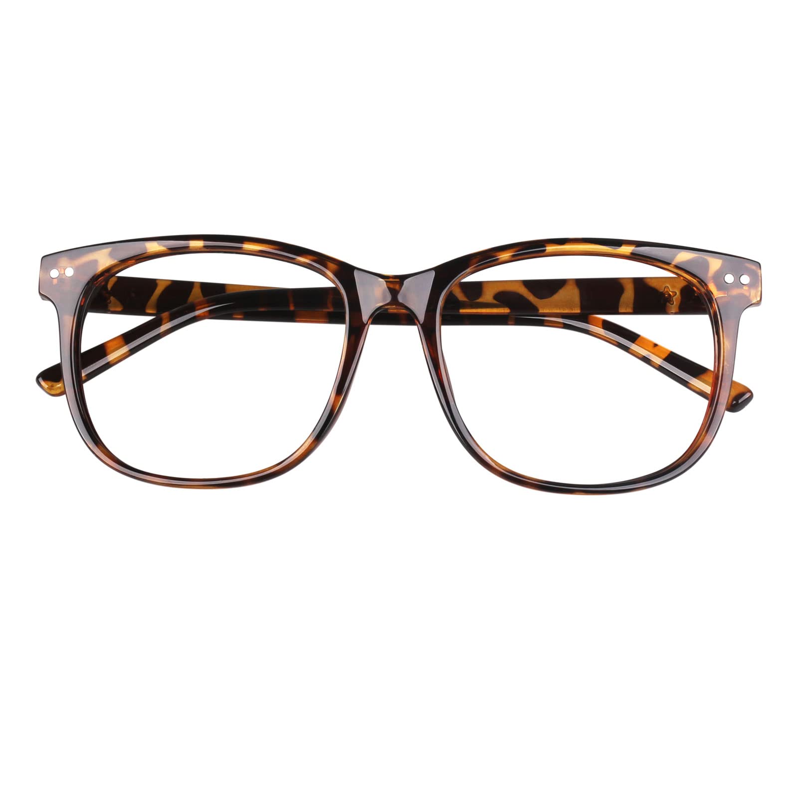 GQUEEN Retro Fake Glasses UV400 Horn Rimmed Clear Lens Glasses for Women Men PE1