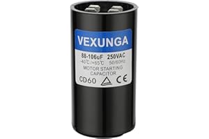 VEXUNGA 88-106 uF MFD 250 VAC 50/60 Hz Round Motor Start Capacitor CD60 Single Phase Capacitors for AC Motors Starting or Pool Pump or Well Pump