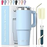 20 oz Tumbler with Handle,Tumbler with Lid and Straw,Double Wall Insulated Cup Stainless Steel Travel Mug(Cold for 34 Hours),Water Bottle for Iced Tea,Coffee,Cold Beverages(Blue)