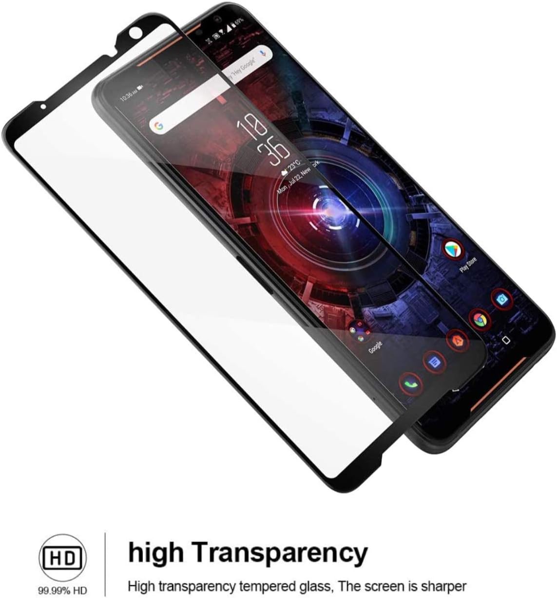 Asus ROG Phone 5 Screen Protector(5 PACK), Tempered Glass 9H high hardness, Full Coverage HD Anti-Scratch Anti-Fingerprint Clear Tempered Glass Protective Film Compatible with Asus ROG Phone ZS673KS 6.78"