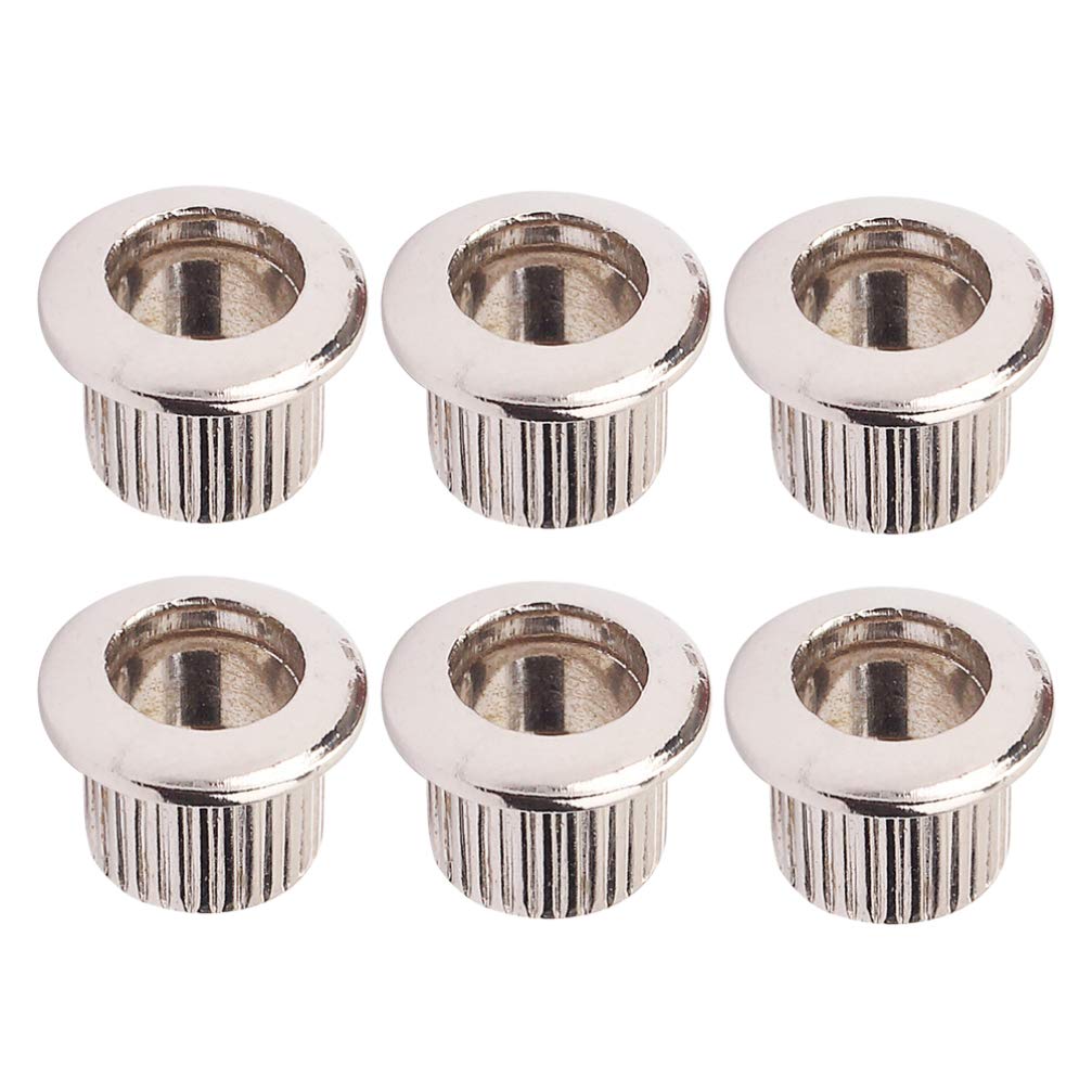 Healifty Ukelele Tuner 6PCS Guitar String Ferrule Vintage Tuning Keys Conversion Bushings Adapter Ferrules Guitar Parts Instrument (Silver) Key Accessories