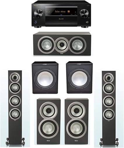 Amazon Com Elac Uni Fi Slim Black 5 2 System With 2 Fs U5