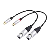 HUALEU 2Pack 1FT RCA Female to 3Pin XLR Female