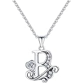SHBOAZED S925 Sterling Silver Initial Letter Necklaces for Women Dainty Letter Chain Necklace for Women Personalized Jewelry Gifts