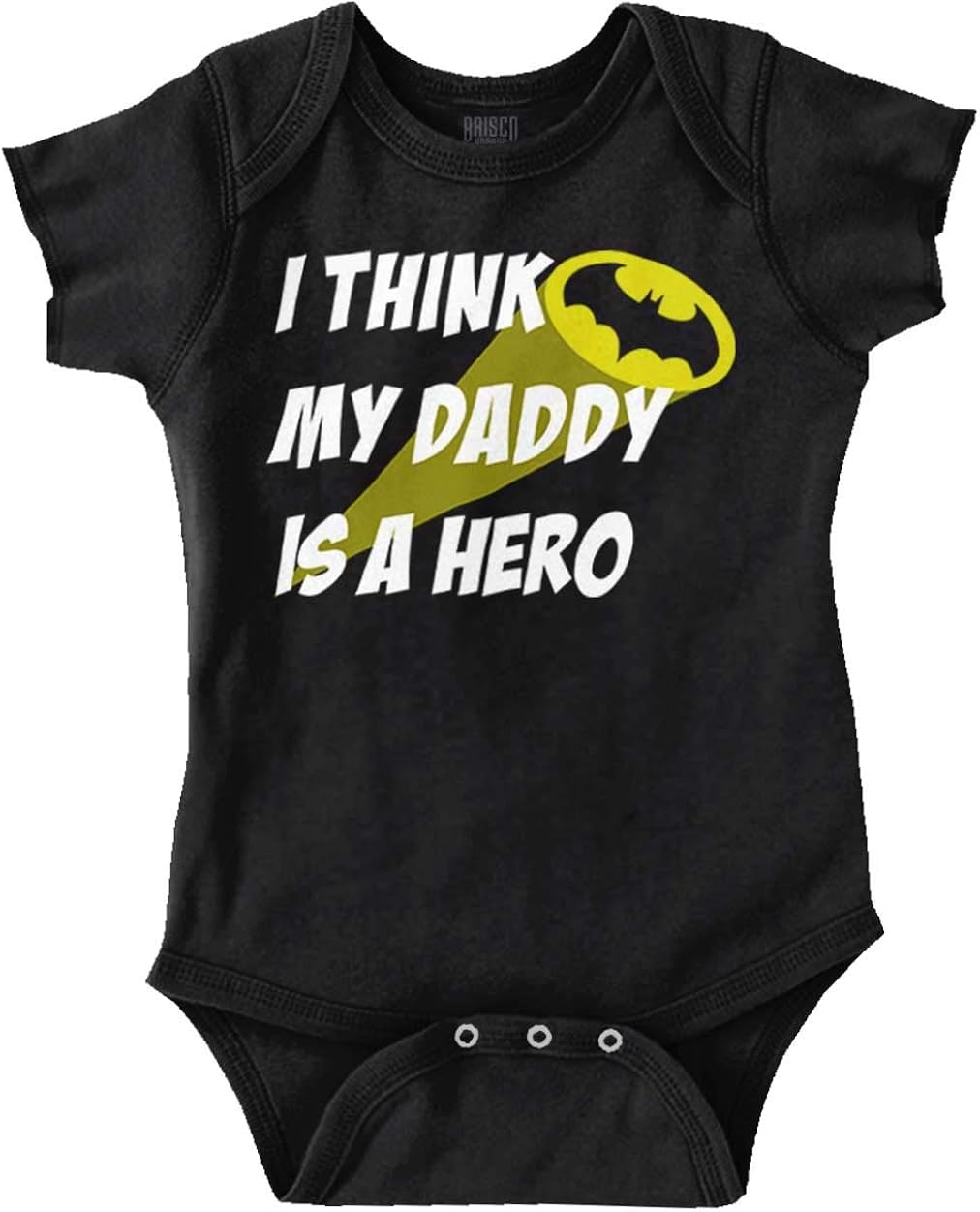 Brisco Brands My Daddy is Bat Cute Fathers Day Comic Hero Baby Romper Bodysuits