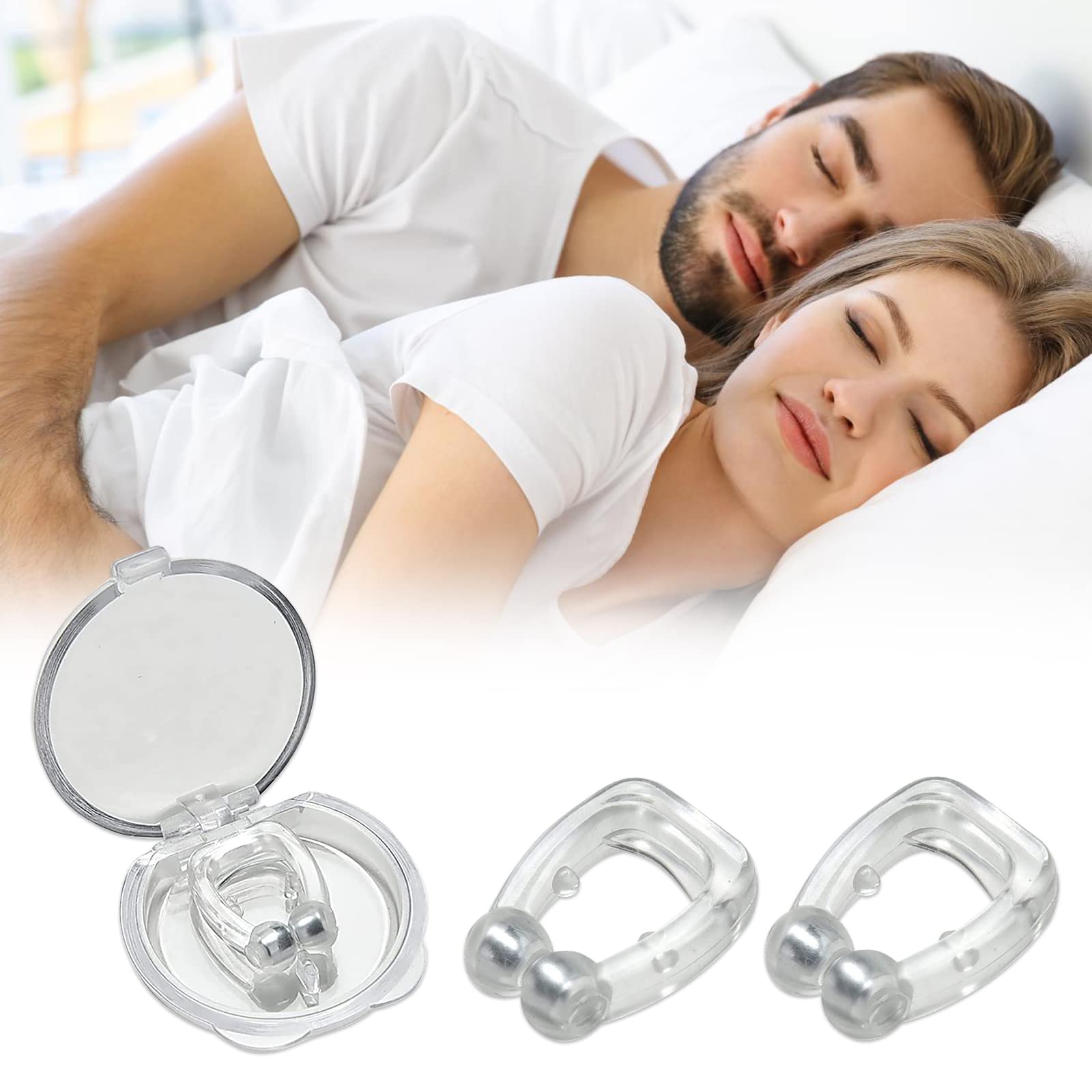 Magnetic Anti Snore Clip,Anti Snore Devices,Anti Snore Stopper,Silicone Snoring Nose Clip,Silicone Anti Snoring Nose Clip,Anti Snoring Devices Magnetic for Comfortable Sleep Better Breathing,2PCS