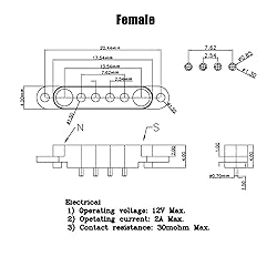 2 Pair Magnetic Pogo Pin Connector, 2/3/4/5P 2A