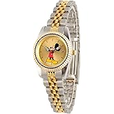 Officially Licensed Disney Mickey Mouse Watch, Stylish & Fun Mickey Mouse Watch For Women, Classic Watches For Disney Fans - Women's Gold Dial Watches With Multicolor Stainless Steel Strap