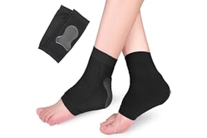 1Pairs Ankle & Heel Protector Gel Sleeves, Malleolar Achilles Tendon Padded Socks with Silicone Cushions for Figure Skating, 