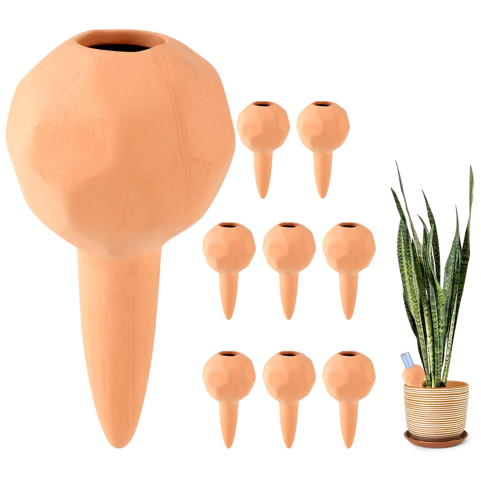 EXLECO 8 x Mini Clay Cone Watering Plants 70 ml Automatic Indoor Plants Watering Cones Irrigation System