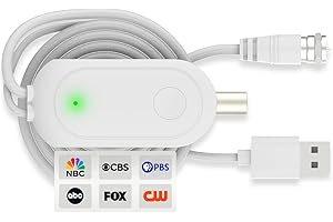 AtomDream Tech TV Antenna Amplifier Signal Booster – Indoor/Outdoor HDTV Antenna Signal Booster with USB Power, Low Noise, Adjustable Gain, 1.3M Coax Cable, Supports 4K 1080p Digital TV Reception