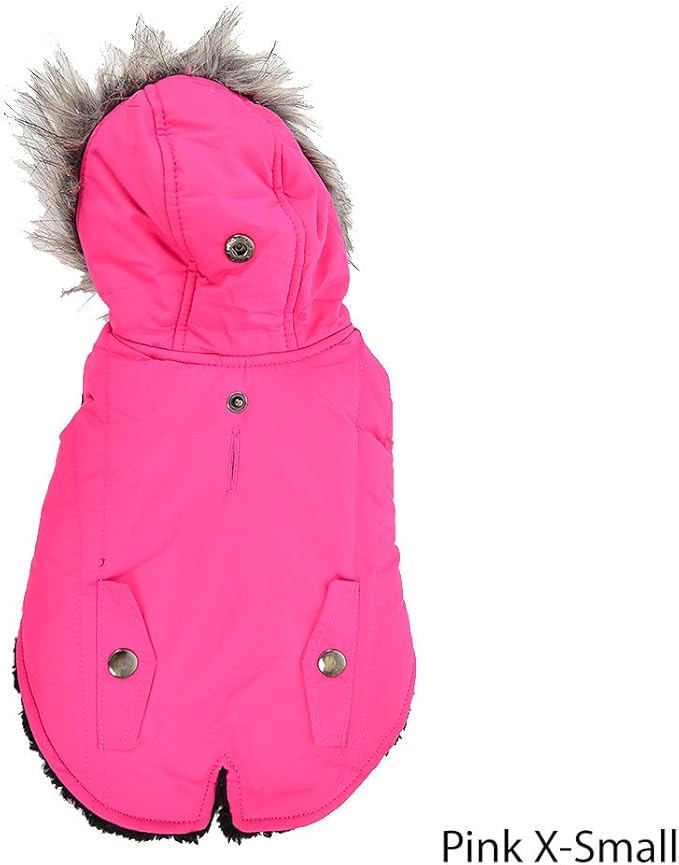 Bailey & Bella Hooded Puffer Dog Parkas Pink XSmall Amazon.ca Pet