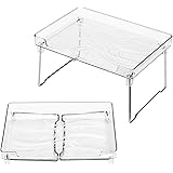 Ettori Stackable Cabinet Organizers and Storage, 2 Packs Cabinet Storage Organization, Clear Cabinet Shelves and Kitchen Coun