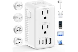 Powfloven Upgraded 2000W 220V to 110V Voltage Converter US to Europe Travel Adapter for Hair Dryers International Universal T