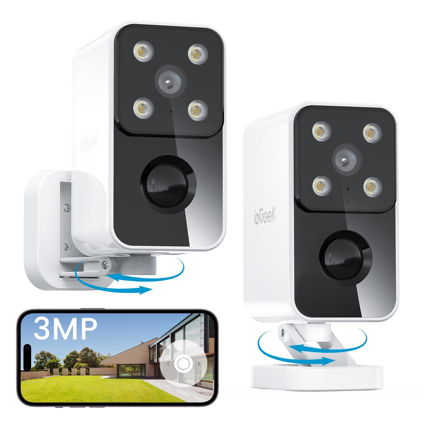 ieGeek Security Cameras Wireless Outdoor Pan