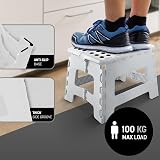 KEPLIN 9 Inch Heavy Duty Folding Step Stool Non-Slip White view 6