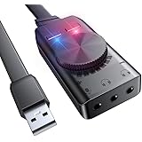 USB Sound Card Adapter BENGOO 7.1 Channel External Audio Adapter Stereo Sound Card Converter 3.5mm AUX Microphone Jack for Ga