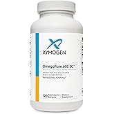 XYMOGEN OmegaPure 600 EC - International Fish Oil Standards (IFOS) Five-Star Certified Fish Oil - DHA EPA Omega-3 Supplement for Cardiovascular + Cognitive Support (120 Softgels)