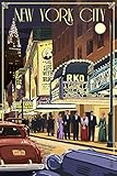 New York - Theater Scene (12x18 Fine Art Print, Home Wall Decor Artwork Poster)