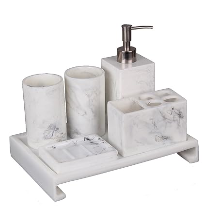 Amazon サニタリー6点セット ディスペンサー 歯ブラシスタンド 石鹸