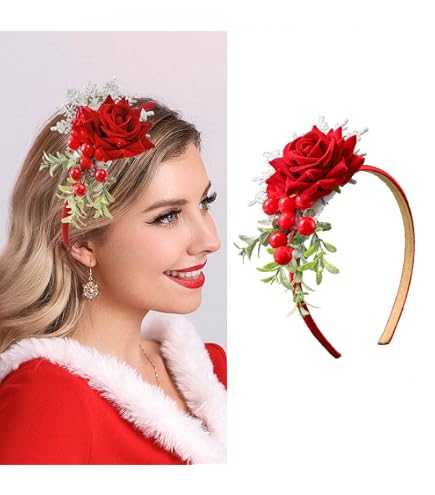 Amazon.com : TOECWEGR Christmas Flowercrown Floral Wreath  display picture 1