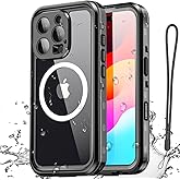 AICase Waterproof Case for iPhone 16 Pro Max(6.9") with MagSafe Clear Water Proof,Snowproof,Dustproof and Shockproof,IP68 Real 360 Full Body Protection Underwater Cover for iPhone 16 Pro Max