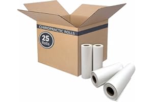 BodyMed Standard Headrest Paper Rolls for Chiropractic Exam Table, Smooth White, 8.5-Inch x 225-Feet, 25 Rolls – Disposable Paper Rolls for Medical Office, Chiropractor, Spa Use