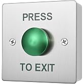 Push to Exit Button for Door Access Control Big Press Button Waterproof Stainless Steel Shell with Back Mounted Box NO/COM Output