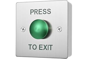 YUANWIN Push to Exit Button for Door Access Control Big Press Button Waterproof Stainless Steel Shell with Back Mounted Box NO/COM Output