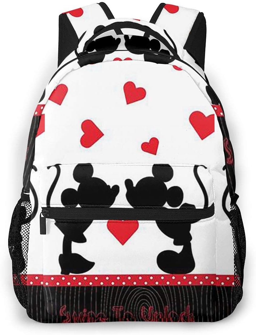 Mickey Mouse Love Casual Backpack 16 X 11.5 X 8 Inch Daypack Camping Bookbag For Women Men School Student,Bookbag Casual Hiking Travel Daypack Gift