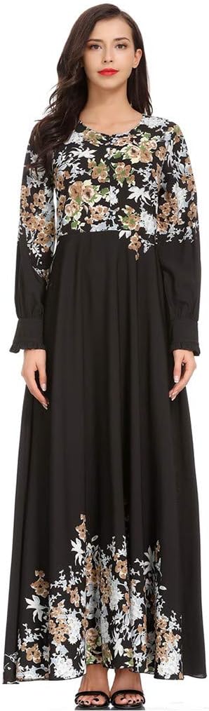 Muslim Dresses for Women Abaya,Sonnena Women Islamic Clothing Maxi Long Dress Kaftan Printed Dress Abaya Muslim Robes Gown