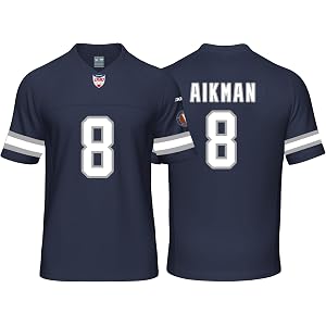 Custom Mens/Women/Youth Football Stitched T-Shirt for Sports Fan Blue No Brand/Logos
