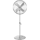 ARLIME Pedestal Fan, 16 Inch Oscillating Fan w/ 3 Speeds & Adjustable Height, 75° Oscillation & 20° Tilt, Heavy Duty Metal Al
