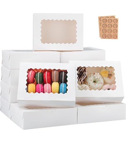 Aazon.co: HAPPY POTATO 25 White Bakery Boxes With Window, 9x7x2.5