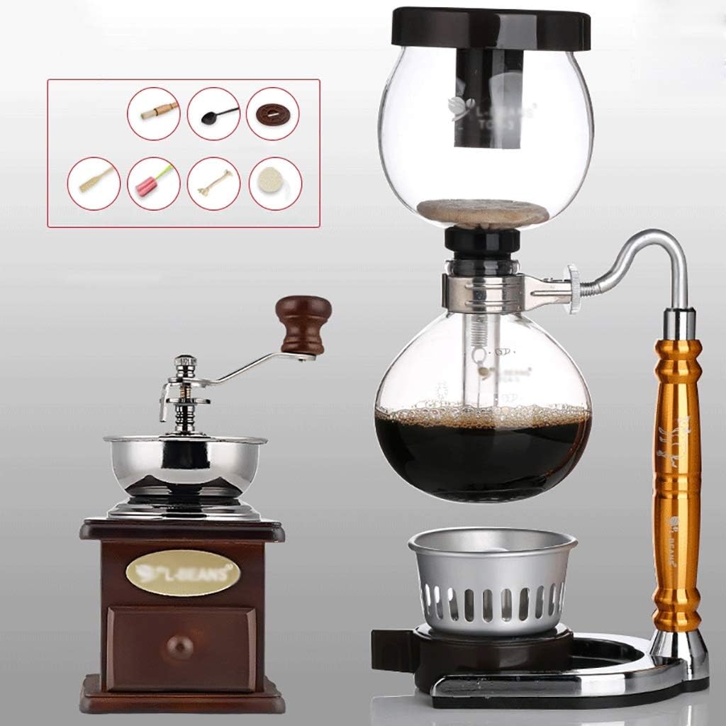 FYHKF Siphon Coffee Maker Set Coffee Syphon Technia Cow Zodiac Totem Siphon pot coffee pot 3 cups Vacuum Coffee Makers