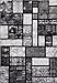 Luxe Weavers Geometric Squares Gray 4x5 Modern Abstract Area Rug
