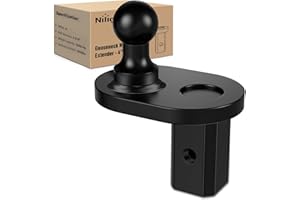 Nilight Gooseneck Ball Extender 4" Offset Ball Compatible with B&W Trailer Hitches Turnoverball Heavy Duty 2-5/16 Inch Ball 2