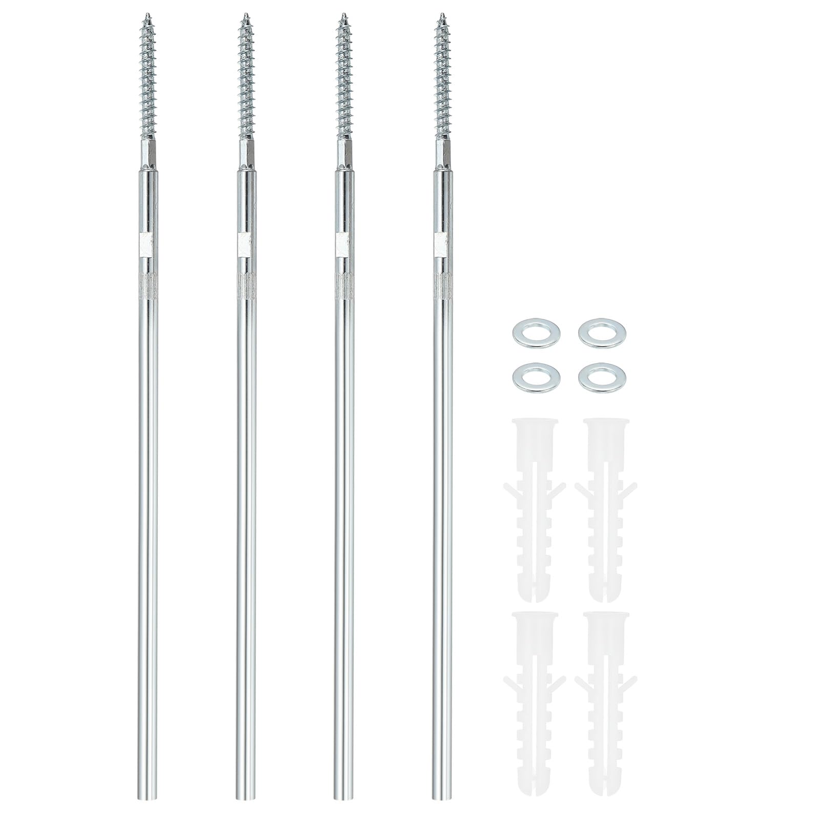 PATIKIL Floating Shelf Invisible Support Bracket 12", 4 Pcs Carbon Steel Hidden Brackets, Blind Shelf Supports with Shelving Mounting Hardware for Floating Wood Shelves, Silver