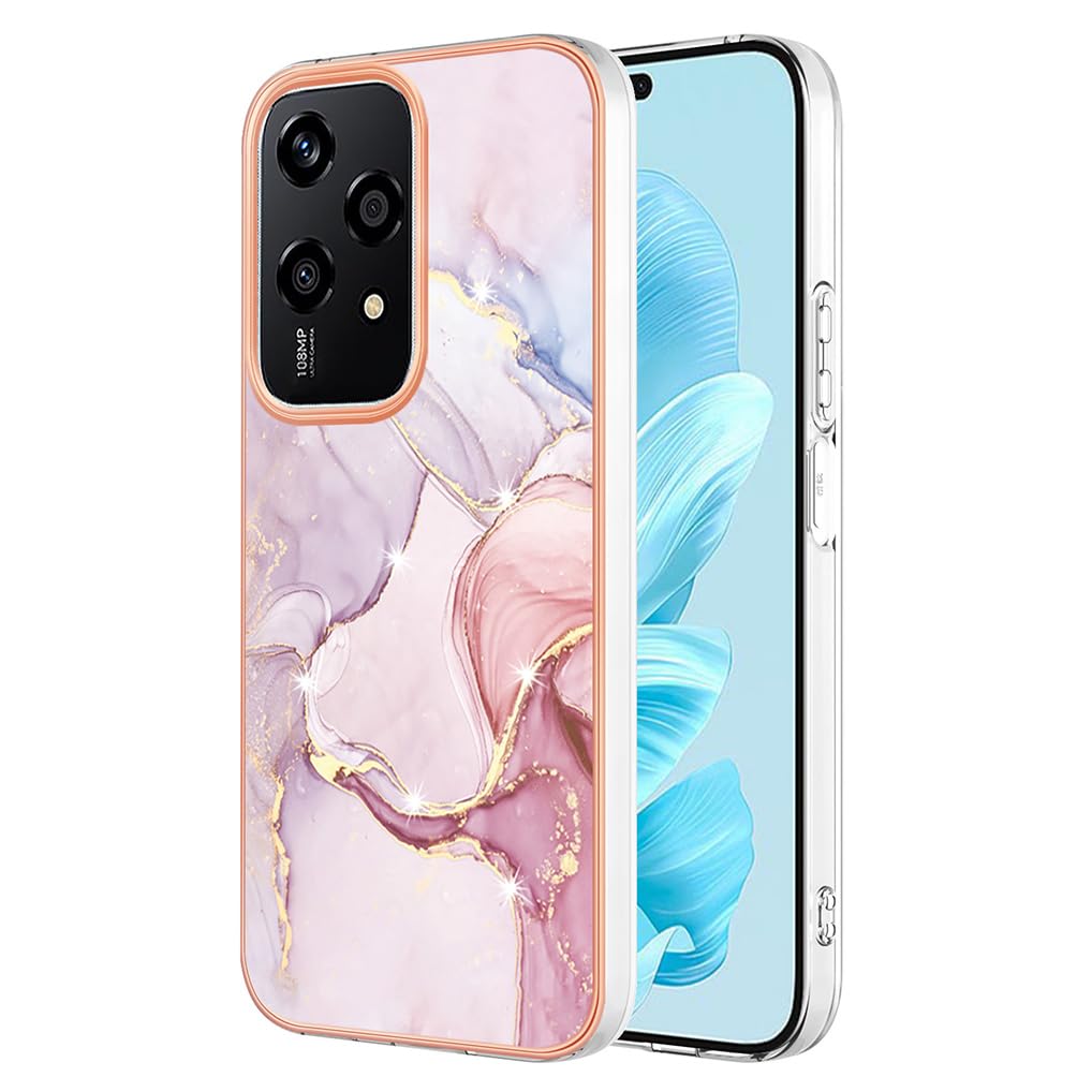 SEAHAI Case for Honor 200 Lite 5G, Ultra Thin Premium TPU Bumper Shockproof Hard Cover Fashion Cute Graphic Colorful Silicone Skin Slim Case - Rose gold
