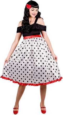 Amazon.com: Disfraz de Rockabilly Rock N Roll para mujer de los años 50 :  Ropa, Zapatos y Joyería