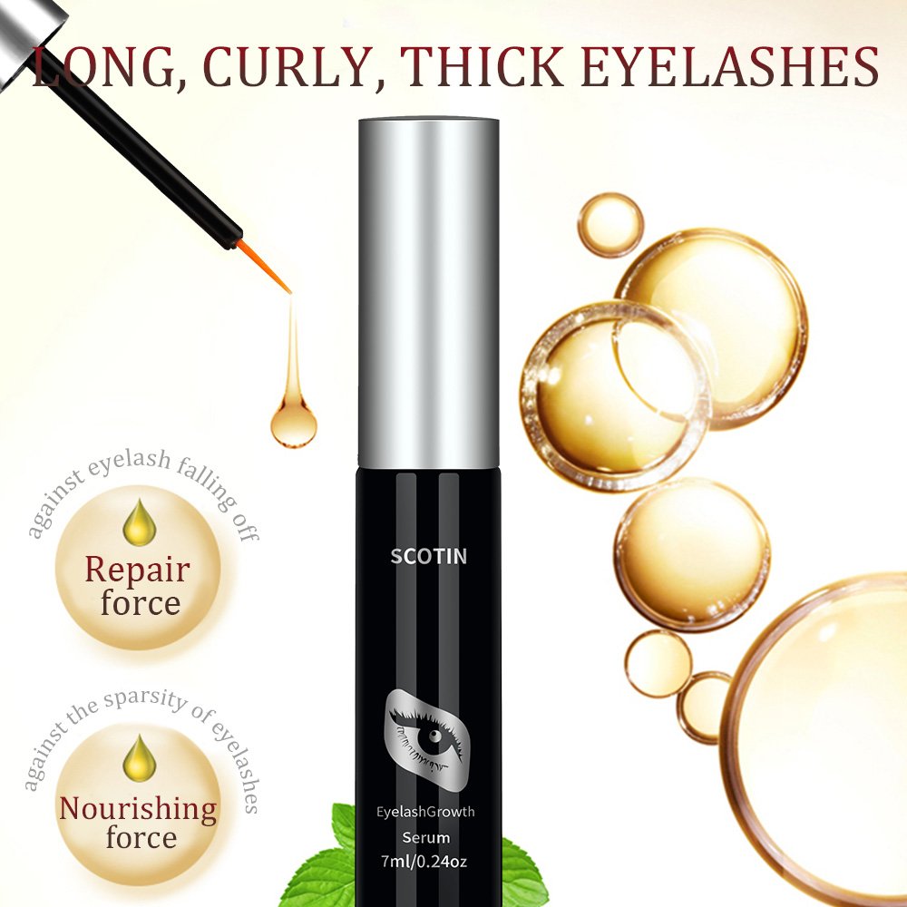 Super Bushy Eyelash Growth Serum, Carbon Black Makeup Full Soft Washable Mascara (7ml/0.24oz)