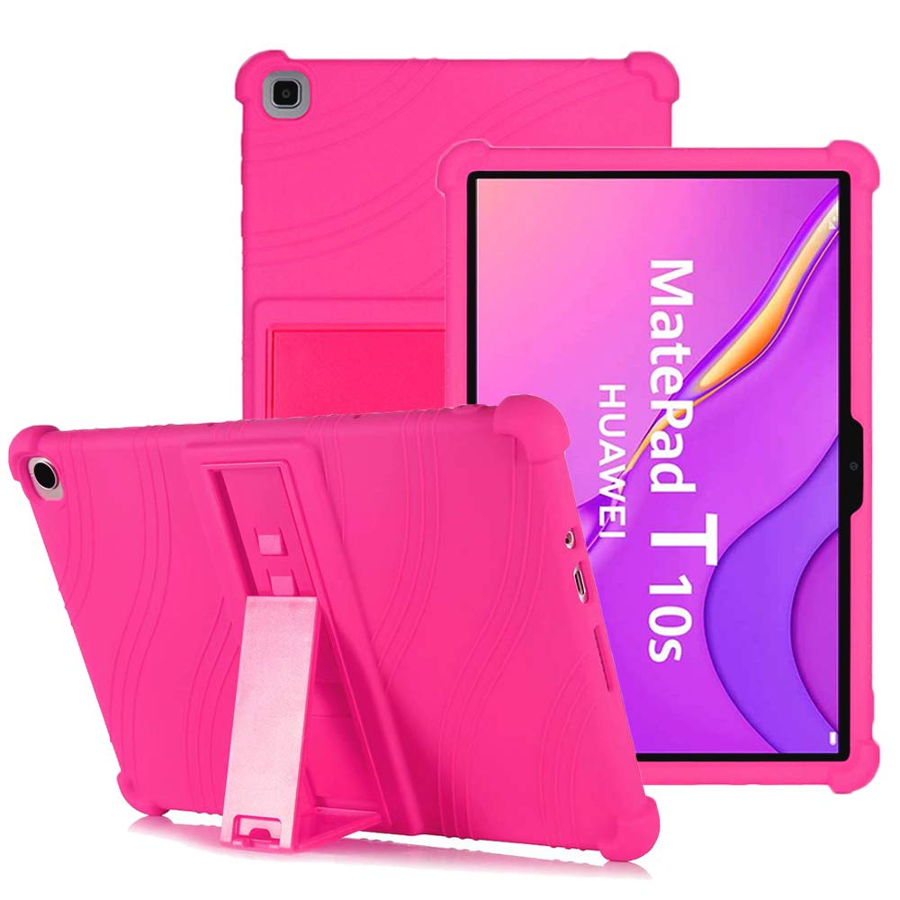 YGoal Silicone Case for Huawei MatePad T 10S/Honor Pad X8 10.1 - Light Weight Kids Friendly Soft Shock Proof Protective Cover for Huawei MatePad T10S 10.1 Inch, Rose
